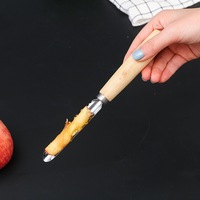 Oprechte Roestvrijstalen Keukengereedschap Handmatige Kernverwijderaar Voor Groenten En Fruit Houten Handvat Voor Het Uitboren Van Appels En Paprika 'S