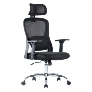 Silla de Oficina Ergonómica Moderna con Respaldo Alto y Reposacabezas, Diseño de Malla, Silla para Computadora con Soporte Lumbar - Product Image 1