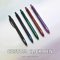 Bolígrafo de plástico metálico de primera calidad con logotipo personalizado grabado con láser, bolígrafo de 1,0mm de ancho de escritura, tinta negra, regalo promocional