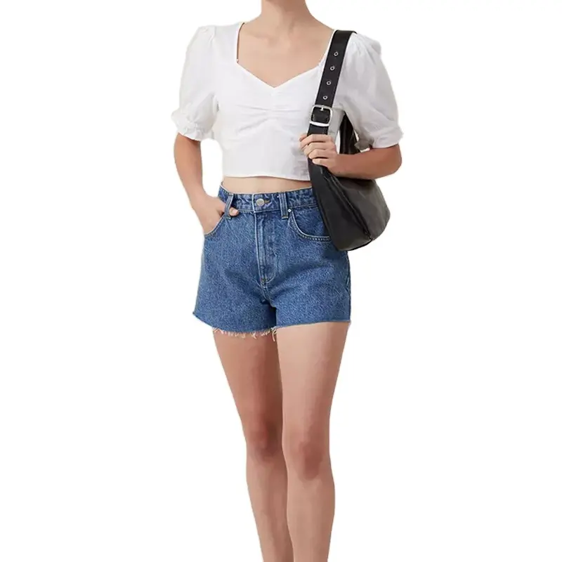 Blusa de verão com decote em V para mulheres, moda feminina com desenho plissado, manga sem costas, novidade em modelos