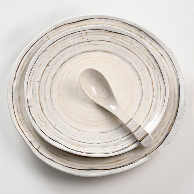 Unbreakable Melamine Dishes Dinner Plates Round Food Plate Reusable Plastic for Hotel Restaurant Beach Party Wedding Picnic