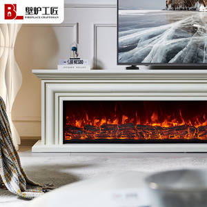 Mueble de TV con Chimenea de Estilo Francés de 1.8/2/2.2m, Marco de Chimenea de Estilo Americano, Chimenea Electrónica con Simulación de <span class=keywords><strong>Fuego</strong></span>, Núcleo de Chimenea Personalizado - Product Image 2