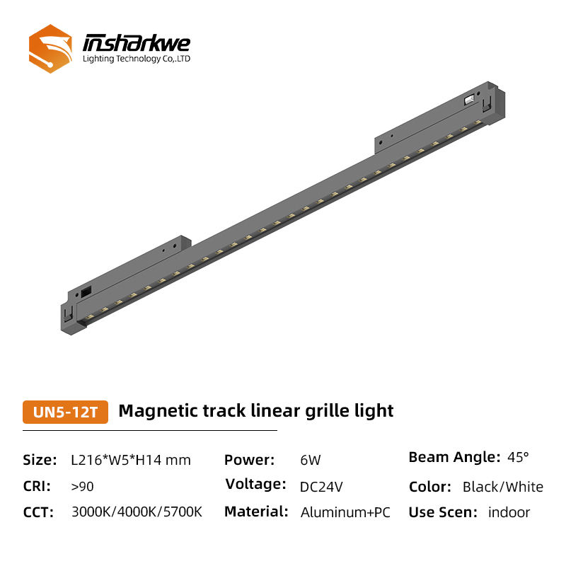 UN5-12T Magnetic track linear grille light 6W