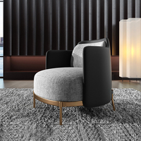 Odern-sofá individual sin brazos de lujo, mueble de tela de hotel con patas de acero inoxidable