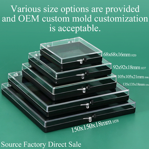 SUNSHING OEM ODM Clear Rigid Plastic Hinged Box Square Styrene Specimen Presentation Storage Case Acrylic Mineral Display Boxes - Product Image 1