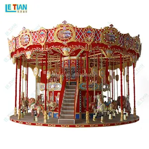 Large Theme Park Double Deck Luxury Carousel Merry Go Round Outdoor Amusement Rides Factory Price Kids Carousel Horses For Sale