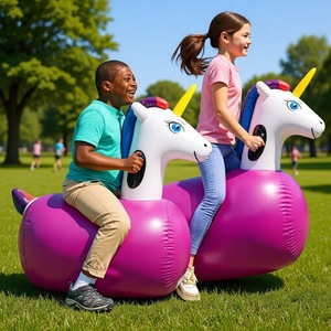 Caballo inflable de unicornio para niños, juguete de vinilo para montar, equipo de juego al aire libre, edad de 5 a 7 años, unisex - Product Image 1