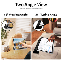 Étui intelligent à trois volets avec coque arrière en TPU souple pour iPad Pro 11 M4 2024 avec support pour stylet