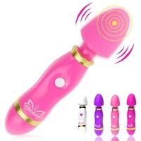 12-Modus Handmassagegerät AV-Stab Klitoris-Stimulator Wiederaufladbarer Silikon Mini-Dildo Vibrator für Frauen