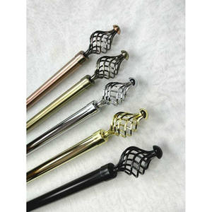 Venta al por mayor 12 juegos por caja ajustable 160-300cm barra de cortina negra con remates decorativos para la decoración del hogar - Product Image 1