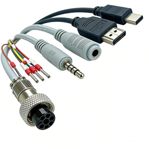 Industrial IP68 3 Pin Male to Female Power Supply Outdoor Projector Lighting power cable wiring harness Waterproof M12 cable - Product Image 1