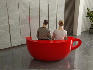 गर्म बिक्री रेसिन कुर्सियां ग्लास फाइबर प्रबलित प्लास्टिक कॉफी की दुकान सोफा - Product Image 4