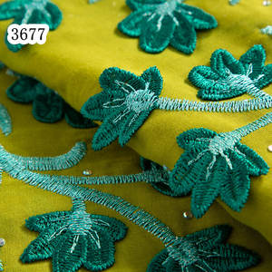3677 nigérian dubaï autriche coton cristaux brodé dentelle tissu 3DFlower africain suisse Voile dentelle tissu pour élégant <span class=keywords><strong>Dr</strong></span> - Product Image 1
