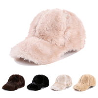 Casquette de baseball épaisse et chaude pour l'hiver, en fausse fourrure, style rétro, unisexe, réglable, coupe-vent et imperméable à la neige