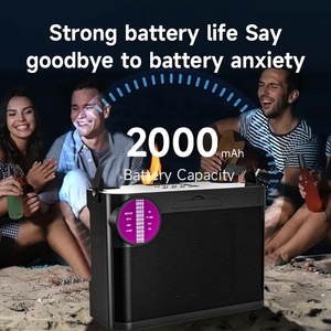 เครื่องคาราโอเกะไร้สายพกพา V5.3 A925 สำหรับงานปาร์ตี้ที่บ้าน ขายส่ง รับผลิตแบบ OEM ODM พร้อมไมโครโฟนคู่ ไฟ LED กระพริบ - Product Image 4
