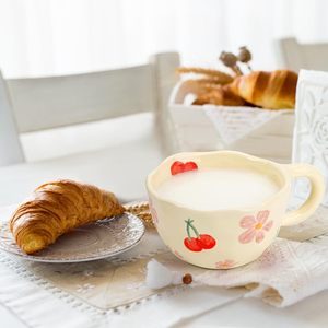 Креативная цветочная керамическая кофейная кружка ручной работы кружки горячего шоколада, милая чашка с ручкой для латте, какао, подарок, офис, дом - Product Image 5