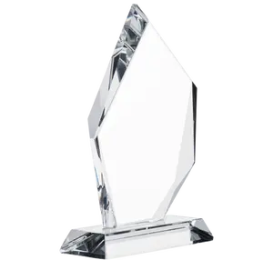 Manufacturer Wholesale Themed Souvenirs Custom Crystal Glass Trophy Blank Glass Trophy Prize Glass Plaque For Awards