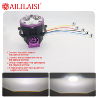 Modul Lensa Proyektor LED Universal 3 Inci Desain Lima Lensa untuk Peningkatan Lampu Depan Mobil Sinar Tinggi Rendah Jarak Jauh 1200M Lensa Laser
