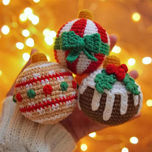 Bola de <span class=keywords><strong>Navidad</strong></span> de Ganchillo con Diseño de Reno, Decoración Festiva Tejida para Árbol de <span class=keywords><strong>Navidad</strong></span> - Product Image 4