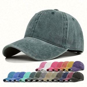 Casquettes de baseball vierges non structurées en gros, avec logo brodé 3D personnalisé, 6 panneaux, en coton lavé, style sportif unisexe, ajustables, type « Dad Hat » - Product Image 1