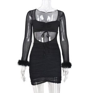 Vestido de manga larga con perspectiva para abrazar la cadera, uniforme apasionado, camisón de chica madura, lencería de noche Sexy para mujeres <span class=keywords><strong>tetonas</strong></span> - Product Image 5