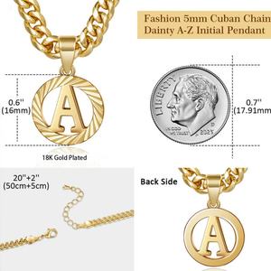 Trendy Anti Tarnish Hypoallergenic Gold Plated 18k 316l Stainless Steel Pendant Letter Necklace for Women Men - Product Image 4