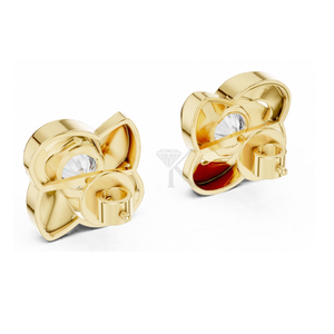 Pendientes de Diamantes con Diseño de Molinillo Escultural, con Piedra Central Redonda y Cierres de Rosca Seguros, Joyería Fina Elegante y Minimalista - Product Image 2