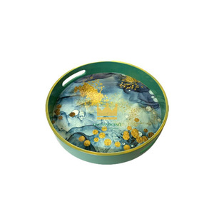 Plateau de service rond écologique à motifs élégants, fait main, pour café, vente en gros du Vietnam, faible MOQ et prix bas - Product Image 3