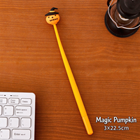 Stylo gel à secouer motif dessin animé Halloween, encre noire 0,5 mm, rechargeable, avec embout en silicone, fournitures d'écriture pour étudiants et bureau