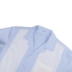 Camicie a <span class=keywords><strong>maniche</strong></span> <span class=keywords><strong>corte</strong></span> a strisce larghe da uomo con Logo personalizzato - Product Image 3