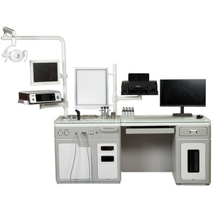 Stazione di Lavoro Otorinolaringoiatrica VS-G50 Configurazione Standard con Sorgente Luminosa LED Integrata, Sedia per Medico e Compressore - Product Image 1