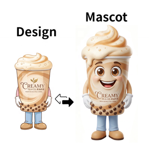 1PC Costume de Mascotte de Noël Thème Animal pour Restaurant, Thé au Lait, Boissons, Jus, Glaces, en Matériau EVA, Couleur Personnalisée, Tête en Peluche Grande Taille - Product Image 2