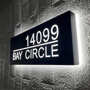 <strong>Personalised</strong> Powered Lighted Led Stainless Steel <strong>Metal</strong> Custom Modern Address House Number <strong>Signs</strong> - Product Image 3