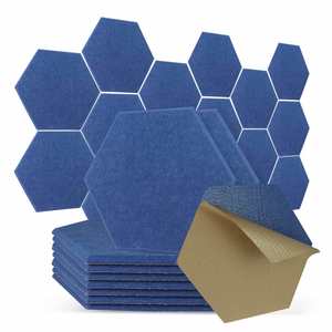 Tablero de pines de fieltro de panel acústico de poliéster hexagonal moderno personalizado para solución de diseño gráfico de pared decorativa de Hotel - Product Image 1