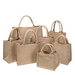 Factory Wholesale Custom High Quality Recycled Jute Bag Large Shopping Jute Bag With Handle