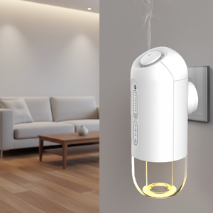 Diffuseur d'arômes décoratif 50 ml, petite machine à parfum blanche, lumière d'ambiance nocturne <span class=keywords><strong>7</strong></span> couleurs, technologie d'air froid, atomiseur d'huiles pures - Product Image 2