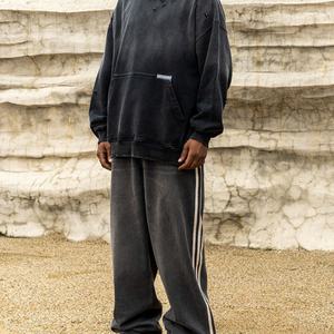 Sudadera con Capucha Desgastada, con Logotipo Personalizado, Lavada al Sol, con Borde Deshilachado, Estilo Vintage, Fabricantes de Sudaderas con Capucha para Ropa Personalizada - Product Image 3