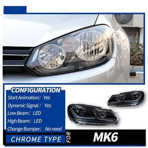 <span class=keywords><strong>VW</strong></span> Golf 6 Mk6 2008-2013 Mát Trắng <span class=keywords><strong>Led</strong></span> Đèn Pha Với Bạc Trim Dải Cắm Và Chơi Tự Động Đèn Điều Kiện Mới Đèn Pha - Product Image 6