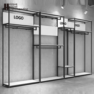 Portant Métallique Noir pour Vêtements de <span class=keywords><strong>Magasin</strong></span> <span class=keywords><strong>Homme</strong></span>, Personnalisable avec Logo, Présentoir de Costumes et Vêtements de Détail - Product Image 1