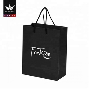 Sac à main en papier personnalisé avec logo, sac cadeau, Crown Win, noir mat, imperméable, publicitaire, shopping, recyclable - Product Image 6