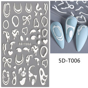 Venta al por mayor personalizado 3D/5D línea de flores blancas pegatinas de <span class=keywords><strong>uñas</strong></span> <span class=keywords><strong>relieve</strong></span> <span class=keywords><strong>en</strong></span> <span class=keywords><strong>relieve</strong></span> Adhesivo acrílico esmalte envolturas DIY Prensa <span class=keywords><strong>en</strong></span> - Product Image 5