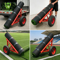 Chariot de transport manuel pour rouleaux de gazon artificiel 300 kg – Chariot à pousser pour tapis de gazon synthétique pour l'aménagement paysager