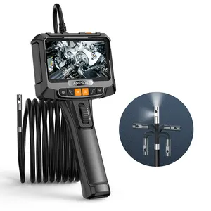 Ống kính kép kiểm tra videoscope cầm tay 360 độ xoay 4 cách có khớp nối borescope máy ảnh xe ô tô công nghiệp nội soi máy ảnh