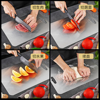 Planche à découper domestique en acier inoxydable 304, planche à découper de cuisine à double face