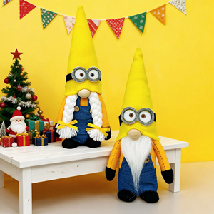 Gnomo Navideño <span class=keywords><strong>de</strong></span> Peluche Estilo Minion Hecho a Mano, Personaje <span class=keywords><strong>de</strong></span> Dibujos Animados Amarillo, Tomte Escandinavo, Decoración <span class=keywords><strong>de</strong></span> Escritorio, Regalo Navideño - Product Image 3