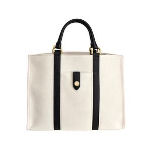Conjunto de bolsos de mano con logotipo impreso personalizado, conjunto de bolsos de mano, de color <span class=keywords><strong>blanco</strong></span> y negro, venta al por mayor - Product Image 3