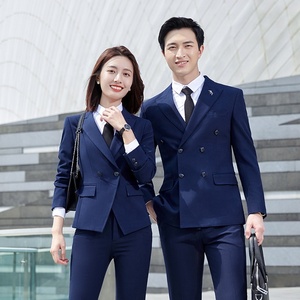 Tenue de travail professionnelle élégante pour hommes et femmes, tenue de directeur, tenue d'automne élégante à col en V - Product Image 2