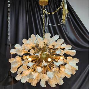 American-style Ceramic Flower Chandelier Antique Bronze <b>LED</b> Pendant <b>Light</b> <b>for</b> Vintage <b>Living</b> <b>Room</b> Bedroom Caf Decorative Art - Product Image 5