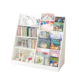 ชั้นวางหนังสือเด็ก 4 ชั้น ทำจาก MDF สไตล์ร่วมสมัย พร้อมที่เก็บของเล่นอเนกประสงค์ ใช้เป็นชั้นโชว์ได้ เหมาะสำหรับห้องเด็ก ห้องเล่น และห้องเด็กอ่อน - Product Image 4