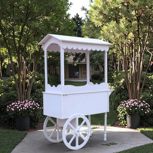 Chariot à assiettes à dessert moderne et simple pour douche de bébé Chariot à fleurs pour affichage de décoration de gâteau de mariage avec fonction de chariot à bonbons - Product Image 2